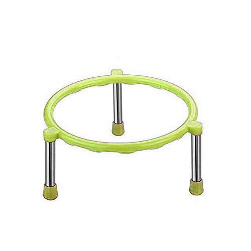 Pack of 2 Multipurpose Single Ring Matka/Water Pot Stand with Stainless Steel Legs for Kitchen-Multicolour - Multicolor