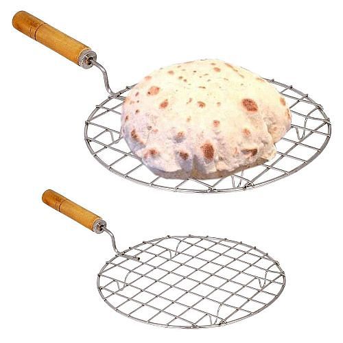 Round Stainless Steel Barbeque/Papad Jali, Roti Roast Grill, Papad Roaster Pack of 1 - Multicolor