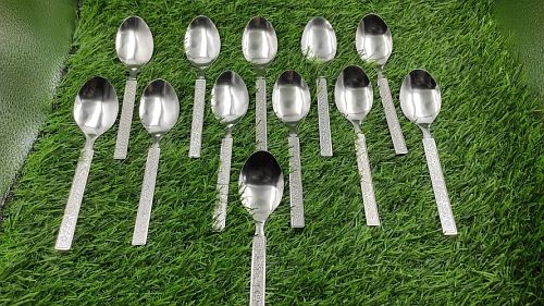 Premium Quality Stainless Steel Table Spoon | Table Ware Set of 12 Pcs (16.5 cm) - 