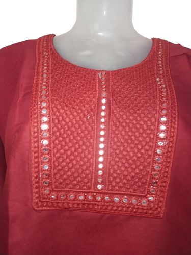 Womens embroidered  straight kurta reyon - 3XL