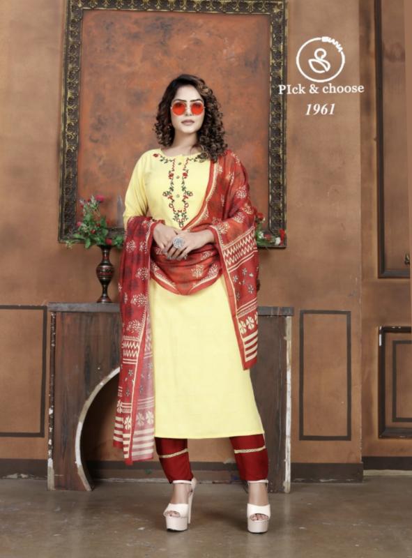 Girlz wear attractive women's kurti pant set with dupatta - XL