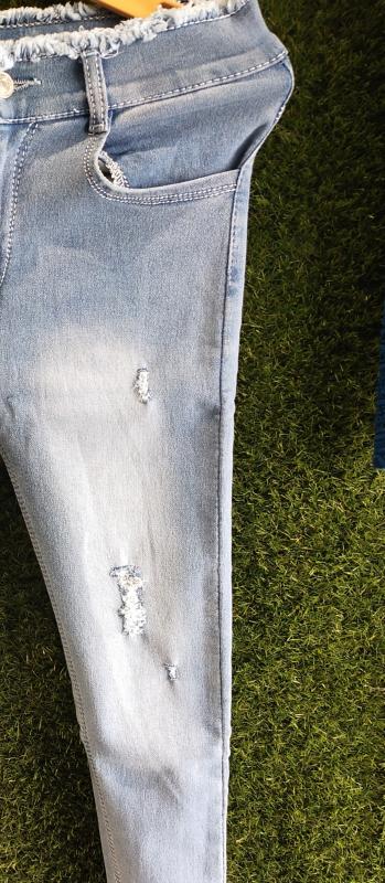 Girlz Stylish Cotton Polyester Knitted Denim Jeans - 30