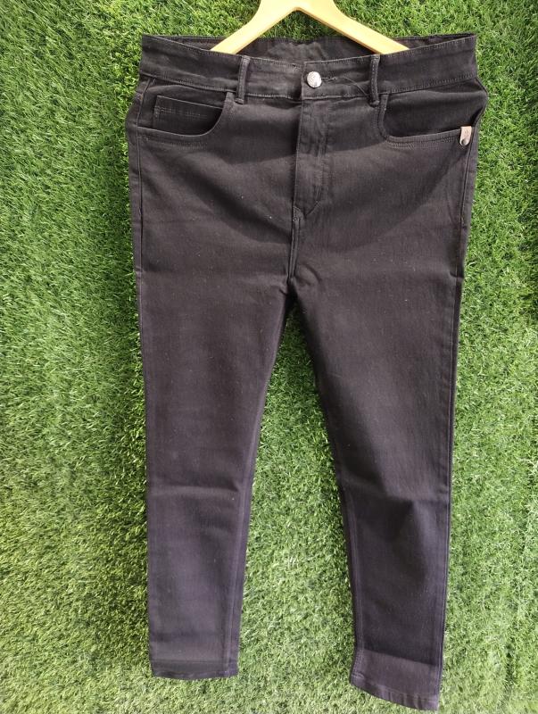 Girlz Stylish Cotton Polyester Knitted Denim Jeans - 34