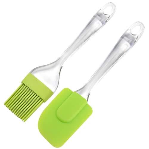 Silicone Non-Sticky Spatula and Oil Brush Reusable Kitchen Set for Cooking Multicolor (Small) - 