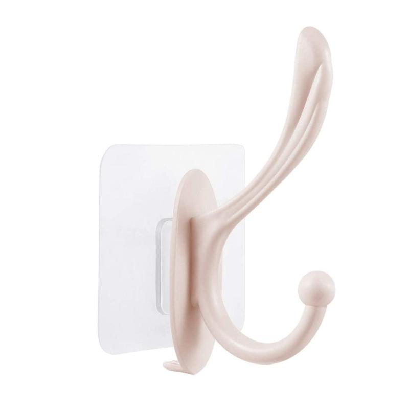 SELF ADHESIVE PLASTIC WALL HOOK FOR HOME (MULTI COLOR) - Multicolor